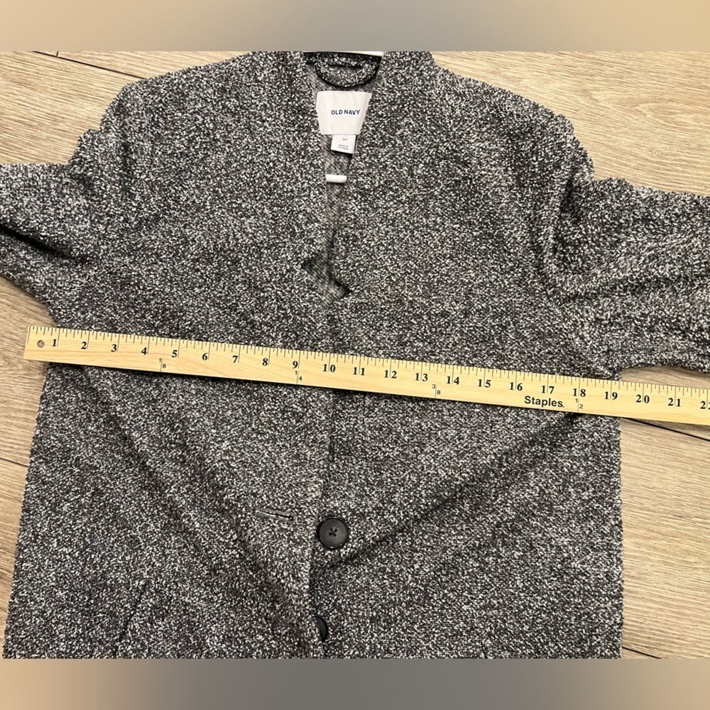Old Navy XS Gray Heathered Jacket Blazer Cozy Open-Front Design - Picture 9 of 10